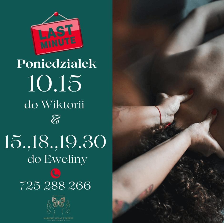 TERMIN NA PONIEDZIAŁEK - Najlepszy Masaż w Mieście